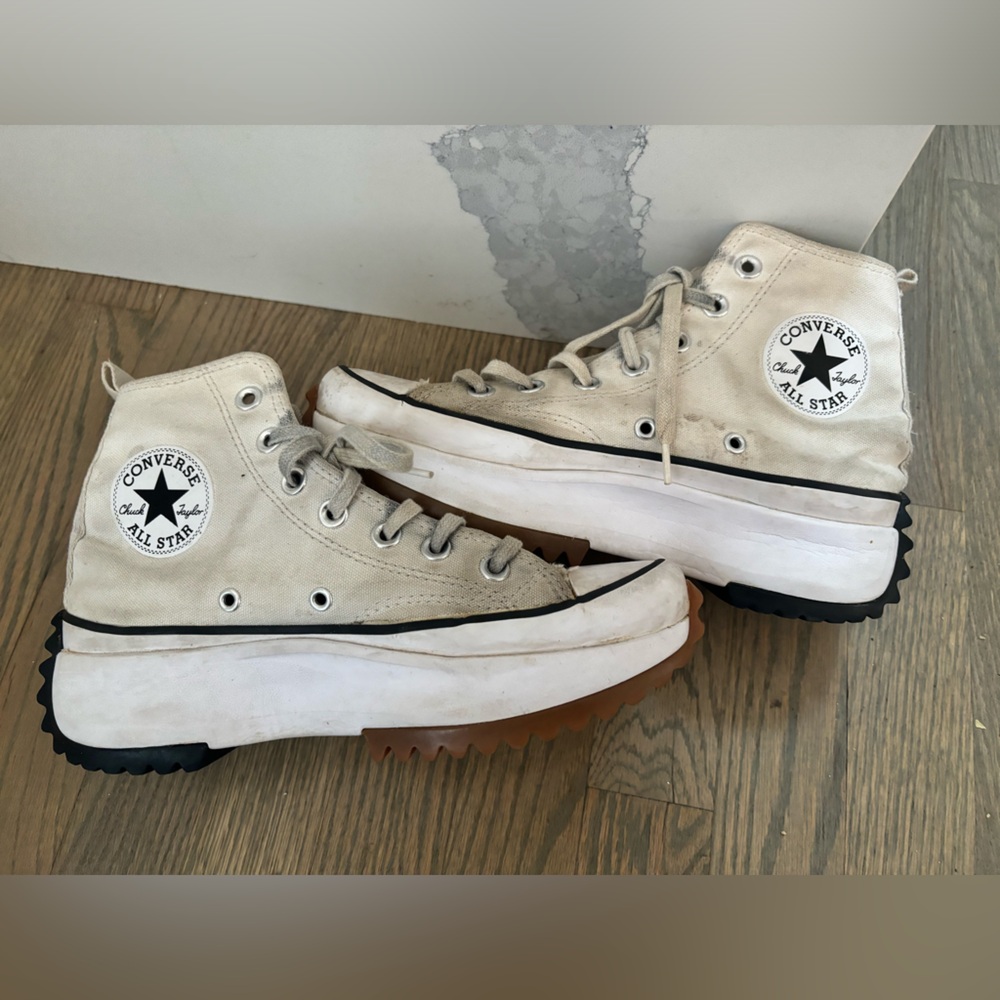 Converse Run Star  White High Top Platforms women’s size 7